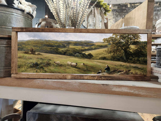 Sheep Framed Art, Feathered Farmhouse