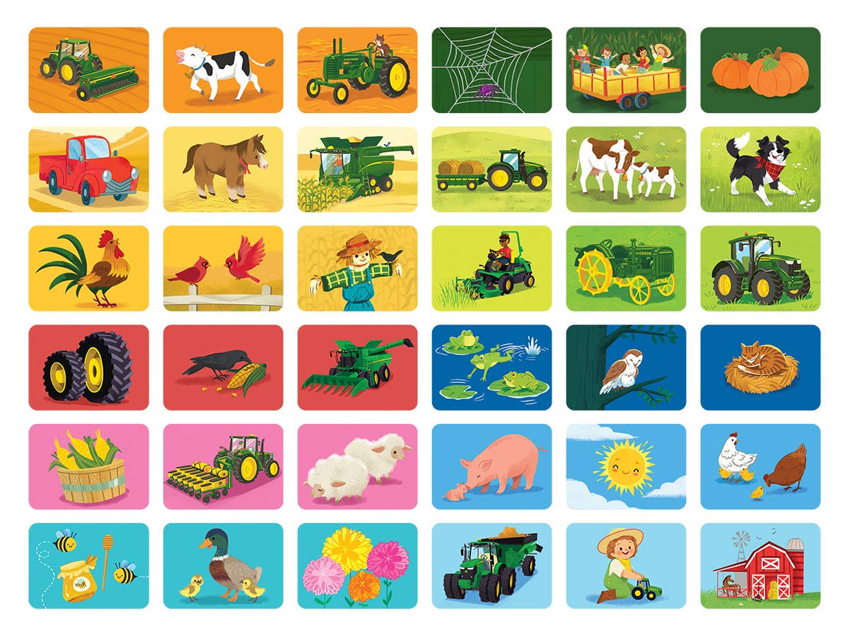 John Deere Kids Memory Match Card Game, Feathered Farmhouse