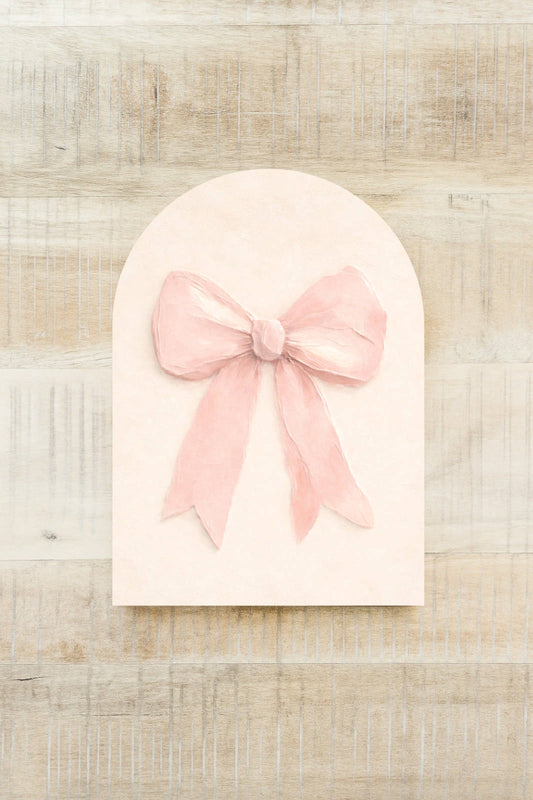 Soft Pink Bow Arch, Feathered Farmhouse