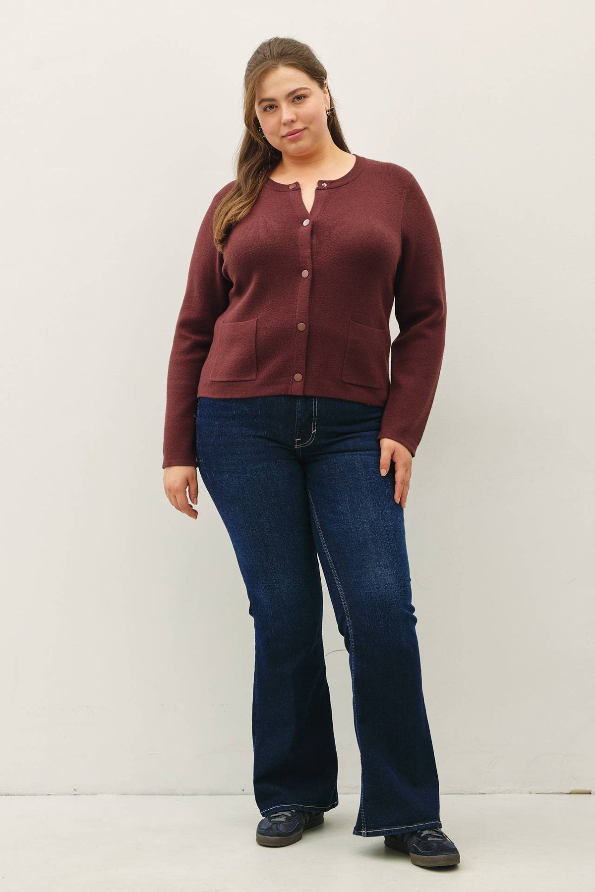 Traci Snap Button Cardigan, Feathered Farmhouse