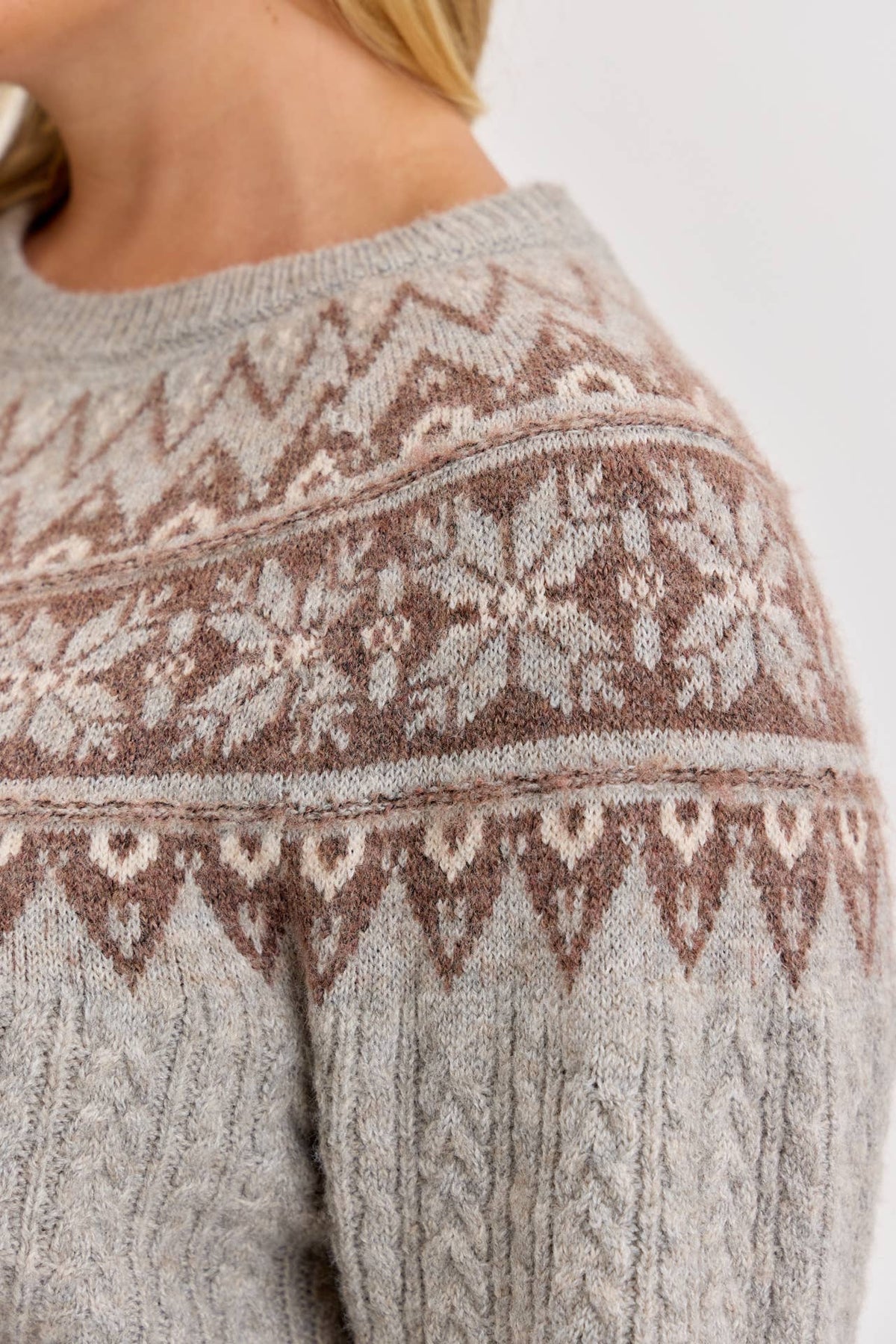 Grace Cable Knit Sweater, Feathered Farmhouse