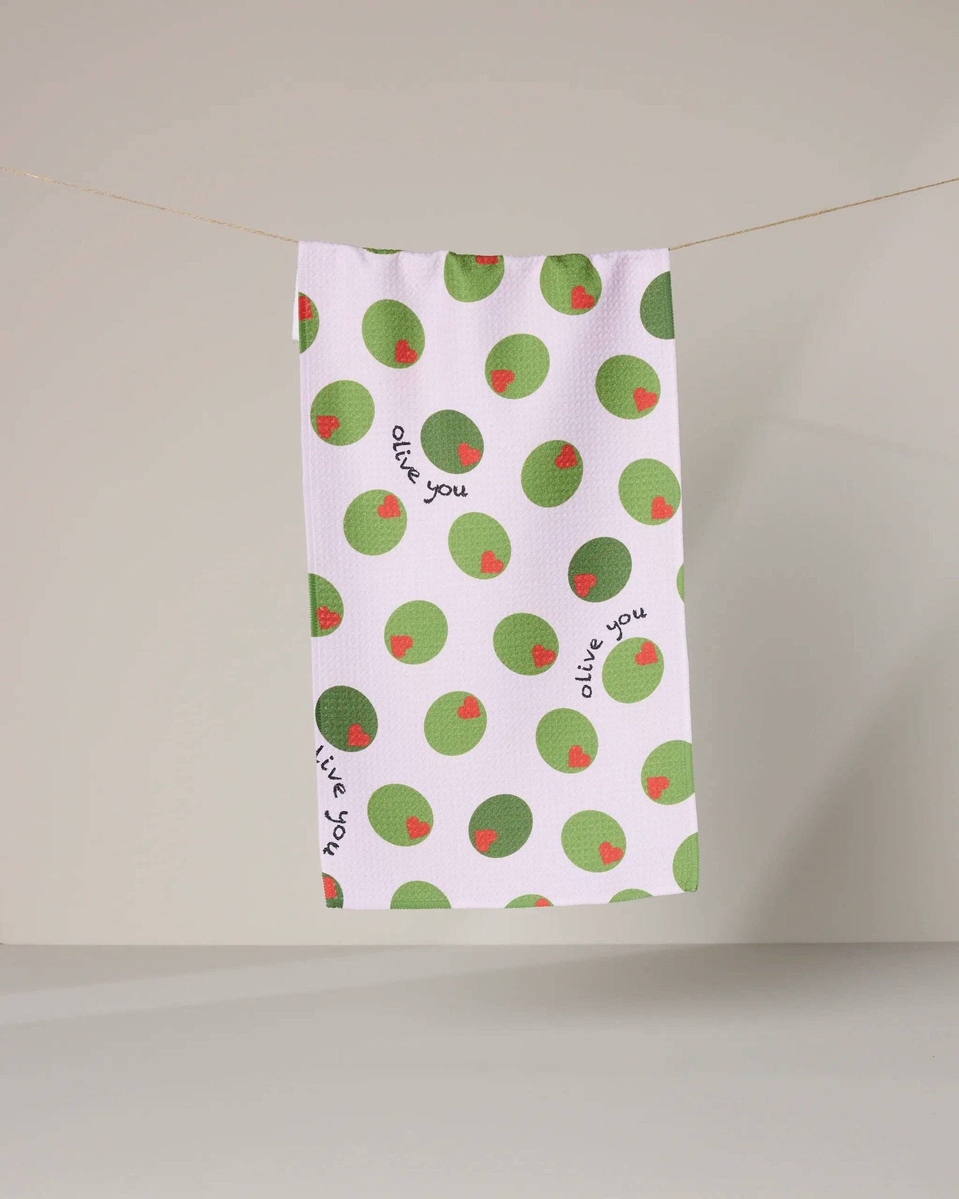 Olive You Bar Towel, Feathered Farmhouse