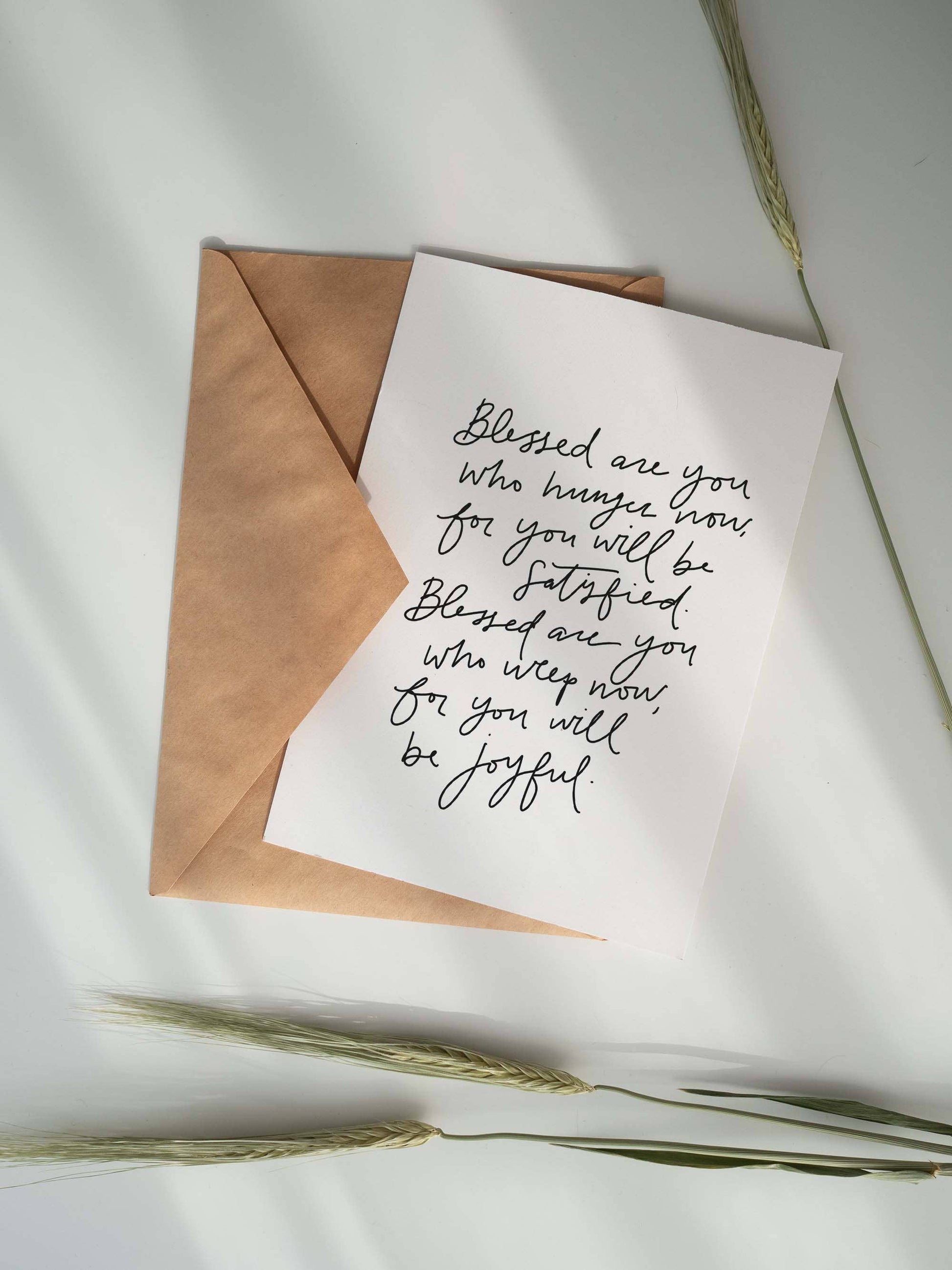 Blessed Are You Sympathy Card, Feathered Farmhouse