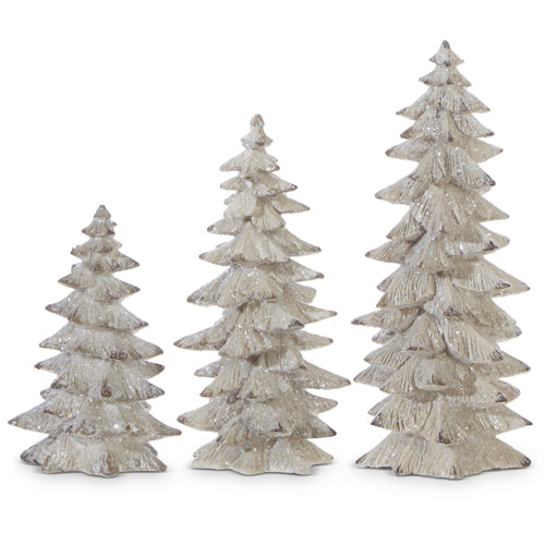 White Glittered Trees, Feathered Farmhouse