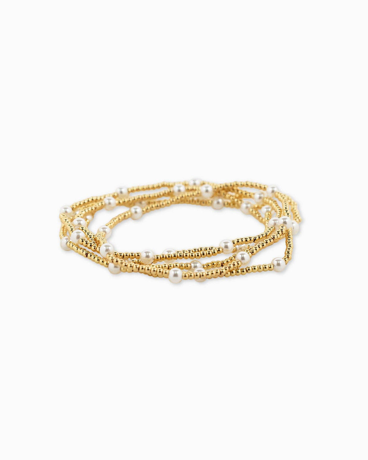 Gold and Pearl Accent Bracelet Set, Feathered Farmhouse