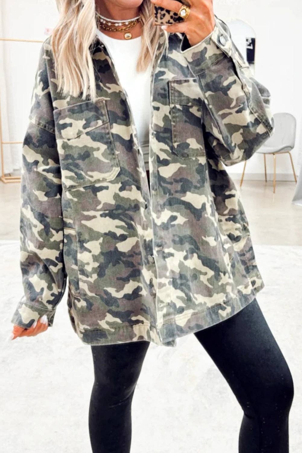 Green Camo Jacket, Feathered Farmhouse