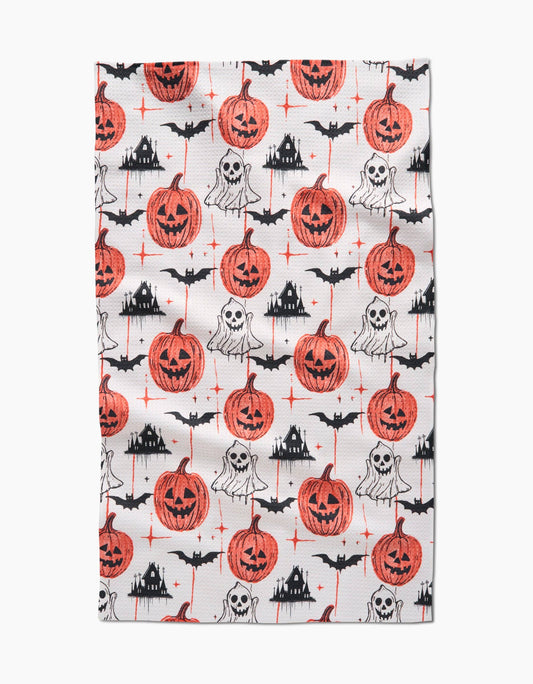 Halloween Is Here Tea Towel, Feathered Farmhouse