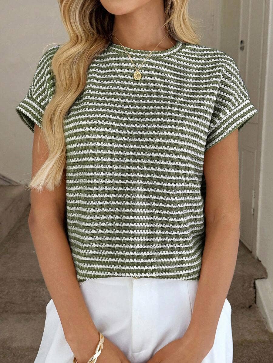 Haley Striped Top, Feathered Farmhouse