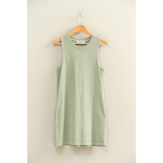 Sage Green Sleeveless Dress, Feathered Farmhouse