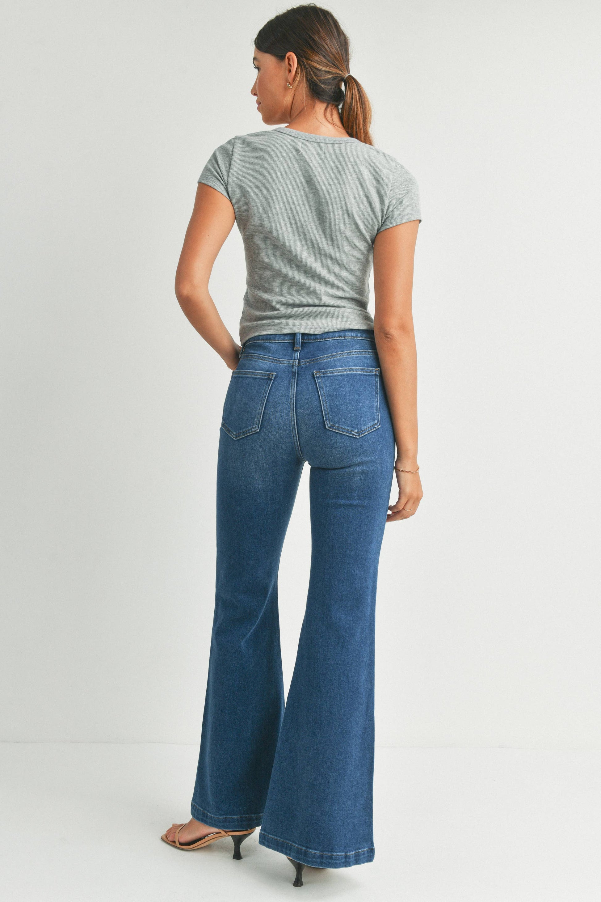 High Rise Flare Jeans, Feathered Farmhouse