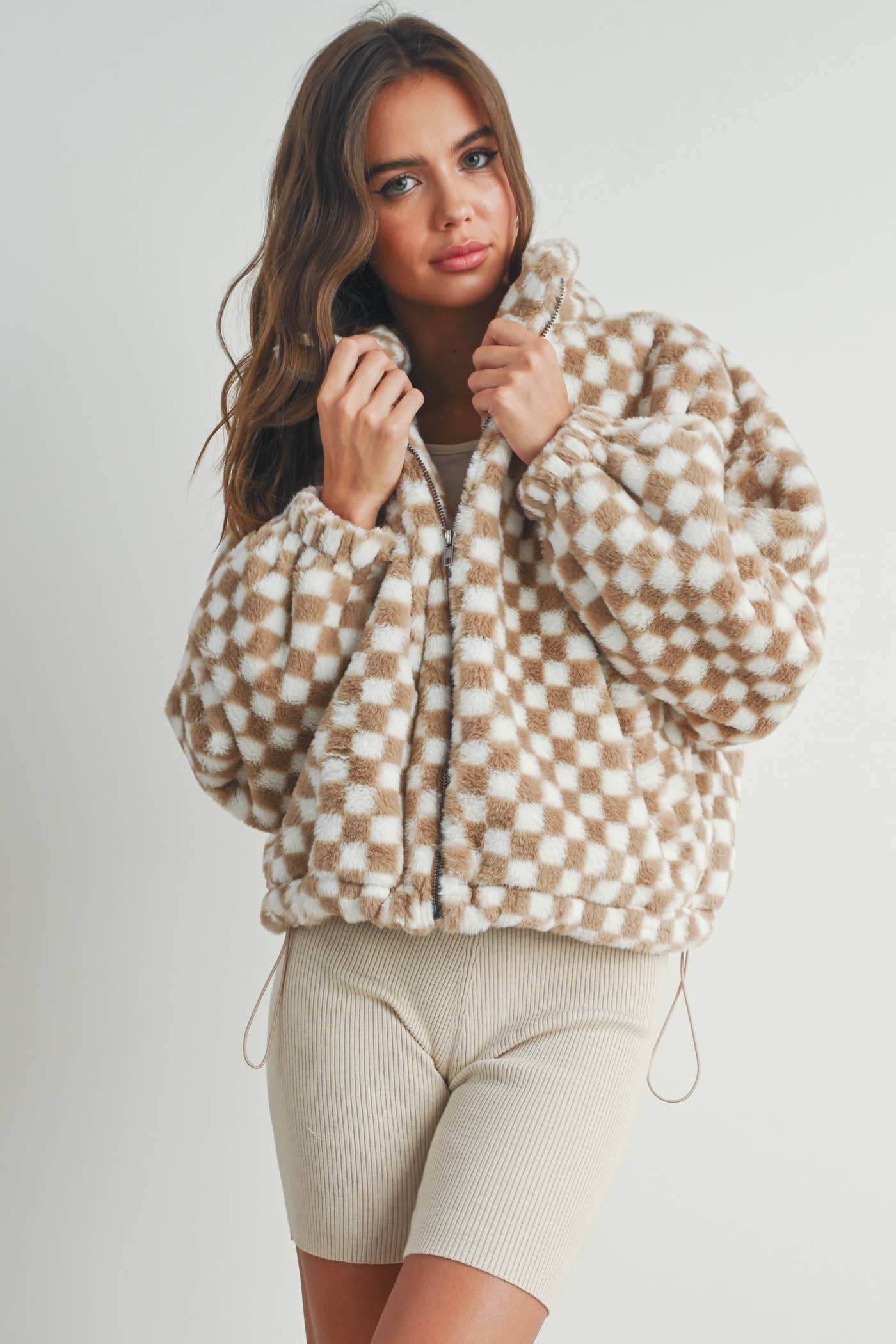 Checker Teddy Jacket, The Feathered Farmhouse