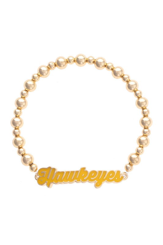 Iowa Hawkeyes Autograph Enamel Stretch Bracelet, Feathered Farmhouse