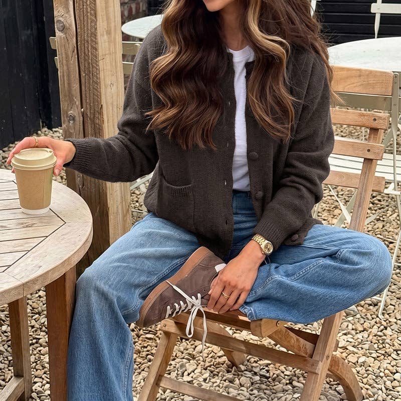 Kaycee Oversized Button Front Sweater, Feathered Farmhouse
