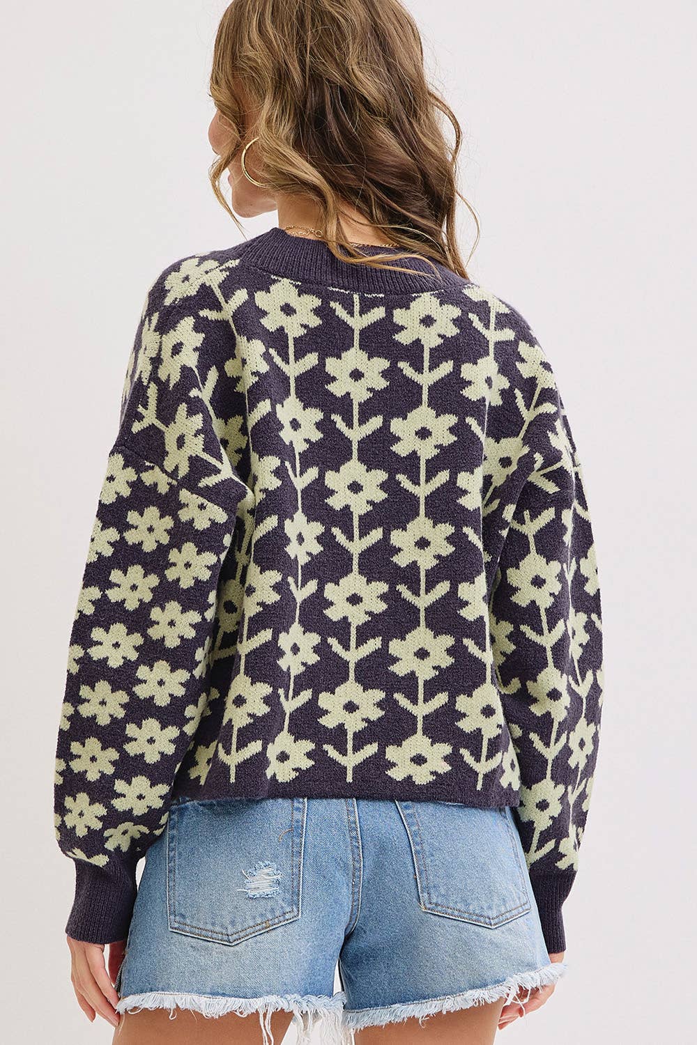 Floral Print Knit Cardigan, Feathered Farmhouse