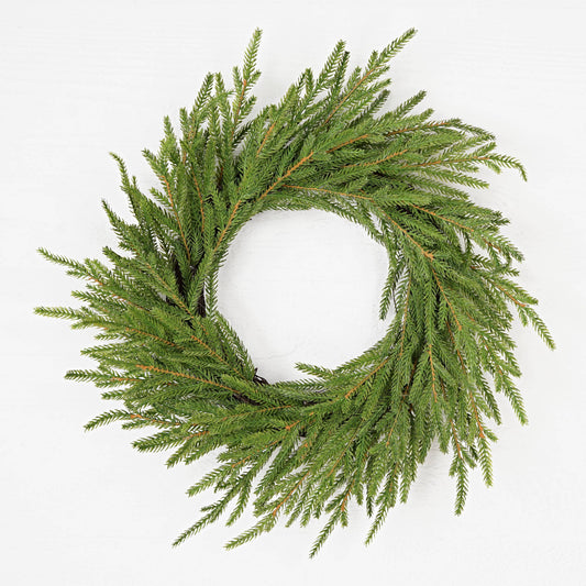 Evergreen Norfolk Pine Soft Touch Wreath, Feathered Farmhouse