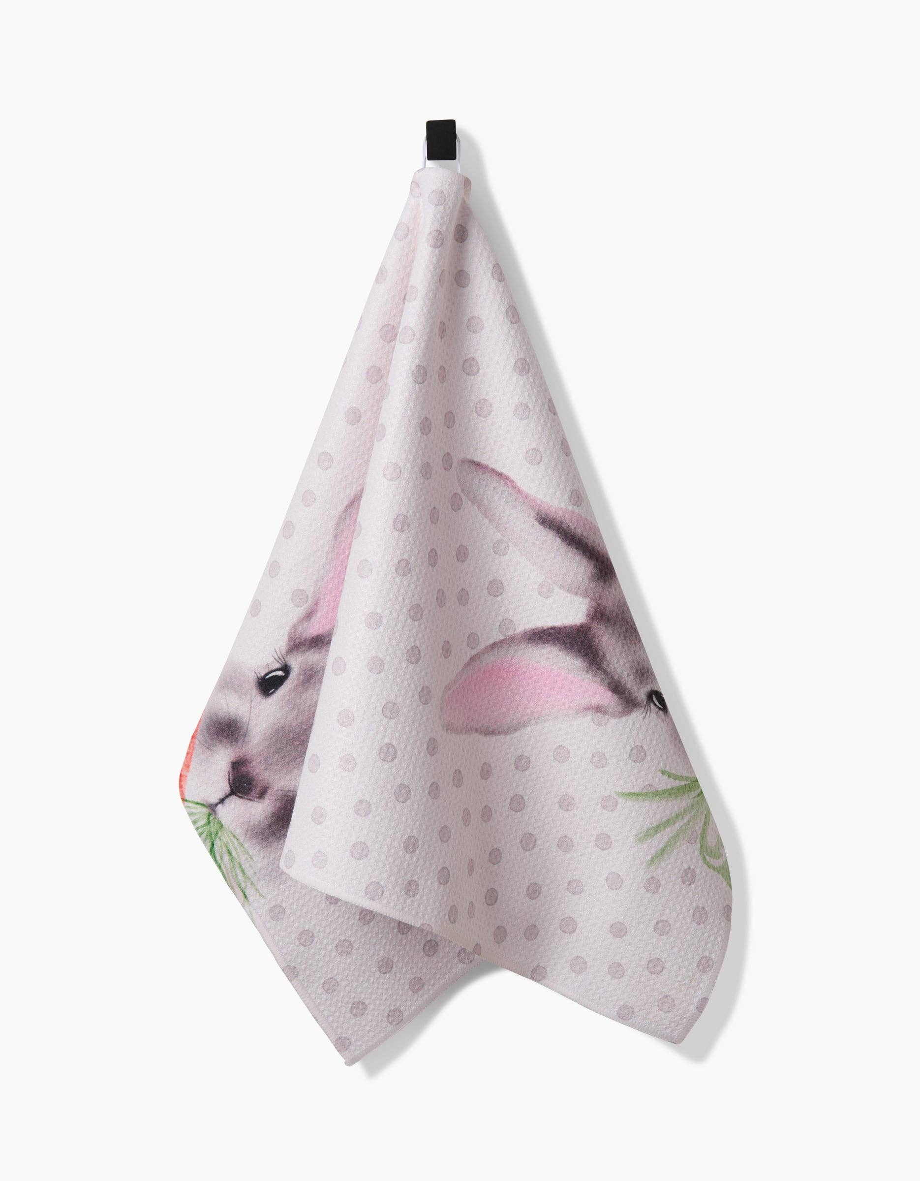 Polka Dot Bunny Tea Towel, Feathered Farmhouse