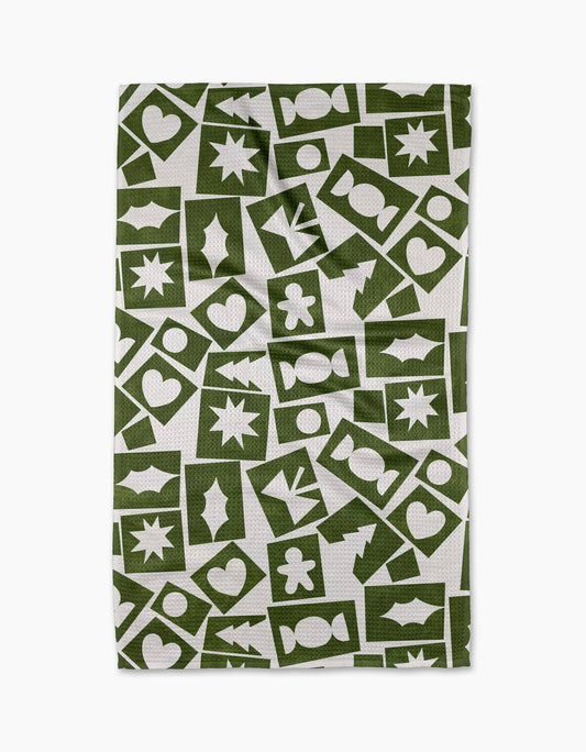 Cutout Christmas Tea Towel, Feathered Farmhouse