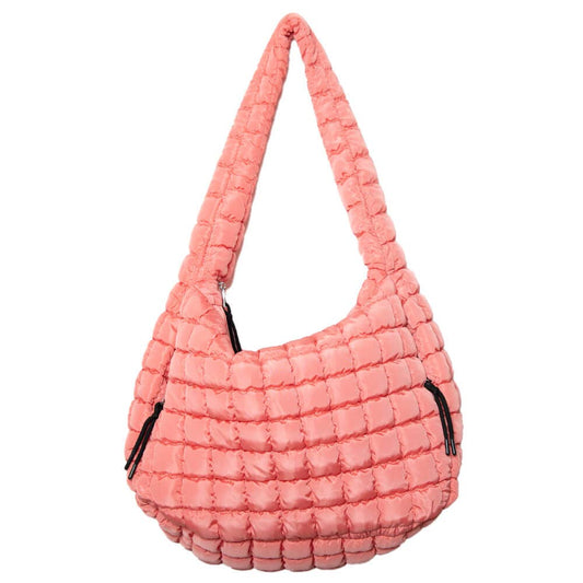 Coral X-Large Quilted Tote, Feathered Farmhouse