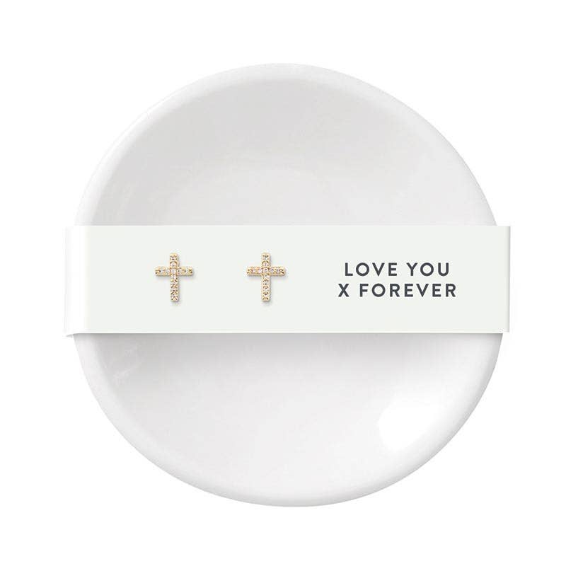 Love Forever Ring Dish & Earrings, Feathered Farmhouse