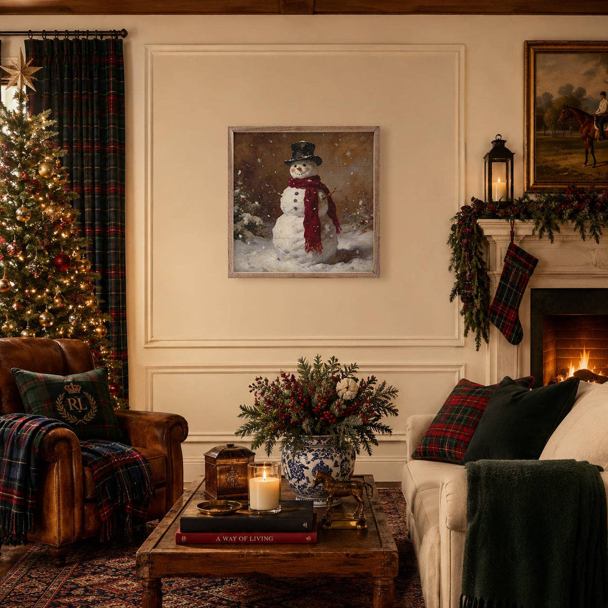 Woodland Snowman, Feathered Farmhouse