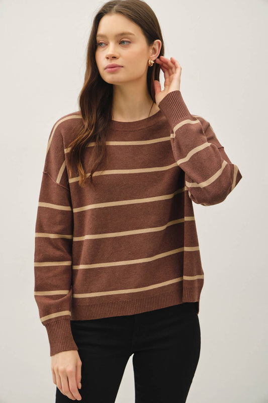 Stripe Crewneck Sweater, Feathered Farmhouse