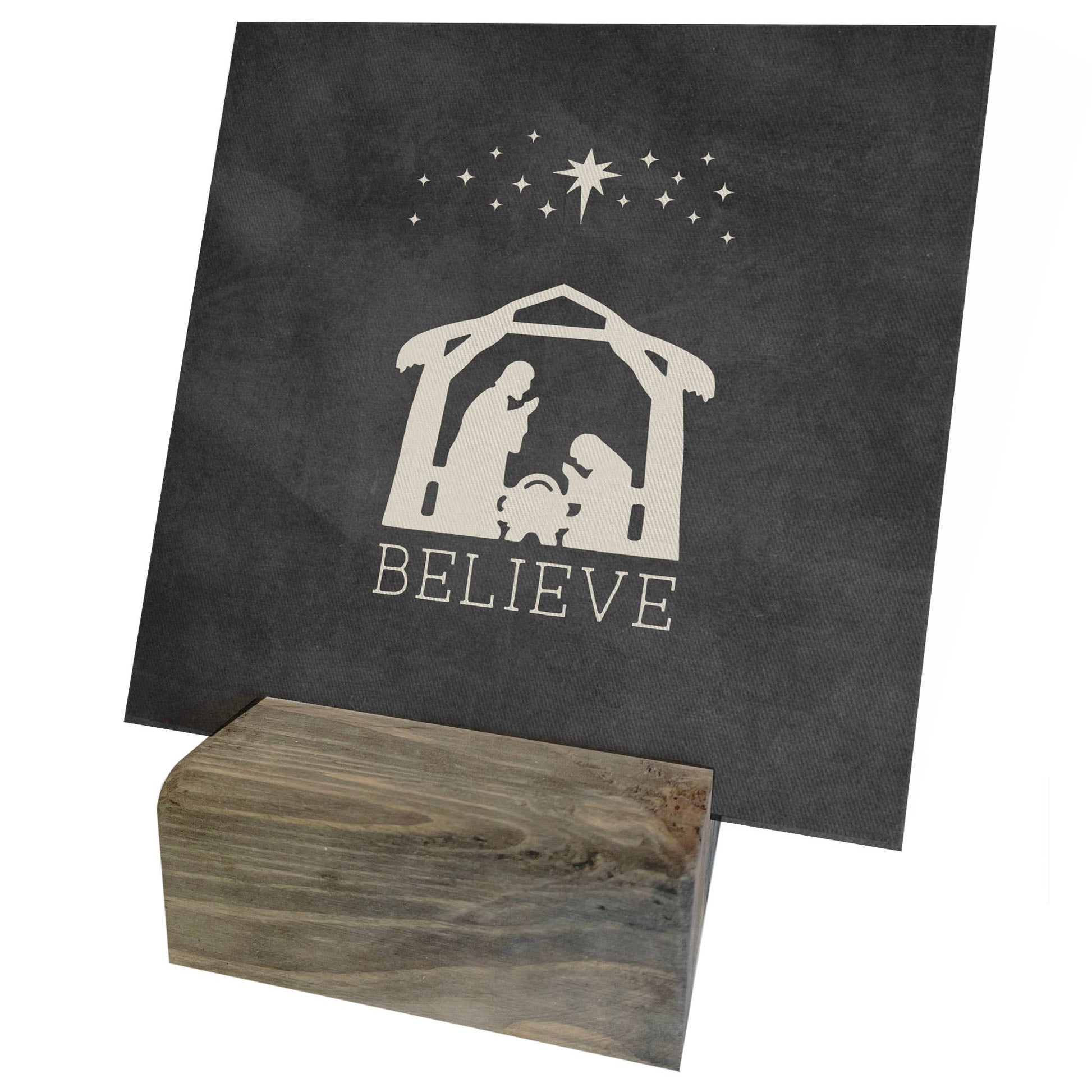 Believe Manger Mini Canvas, Feathered Farmhouse