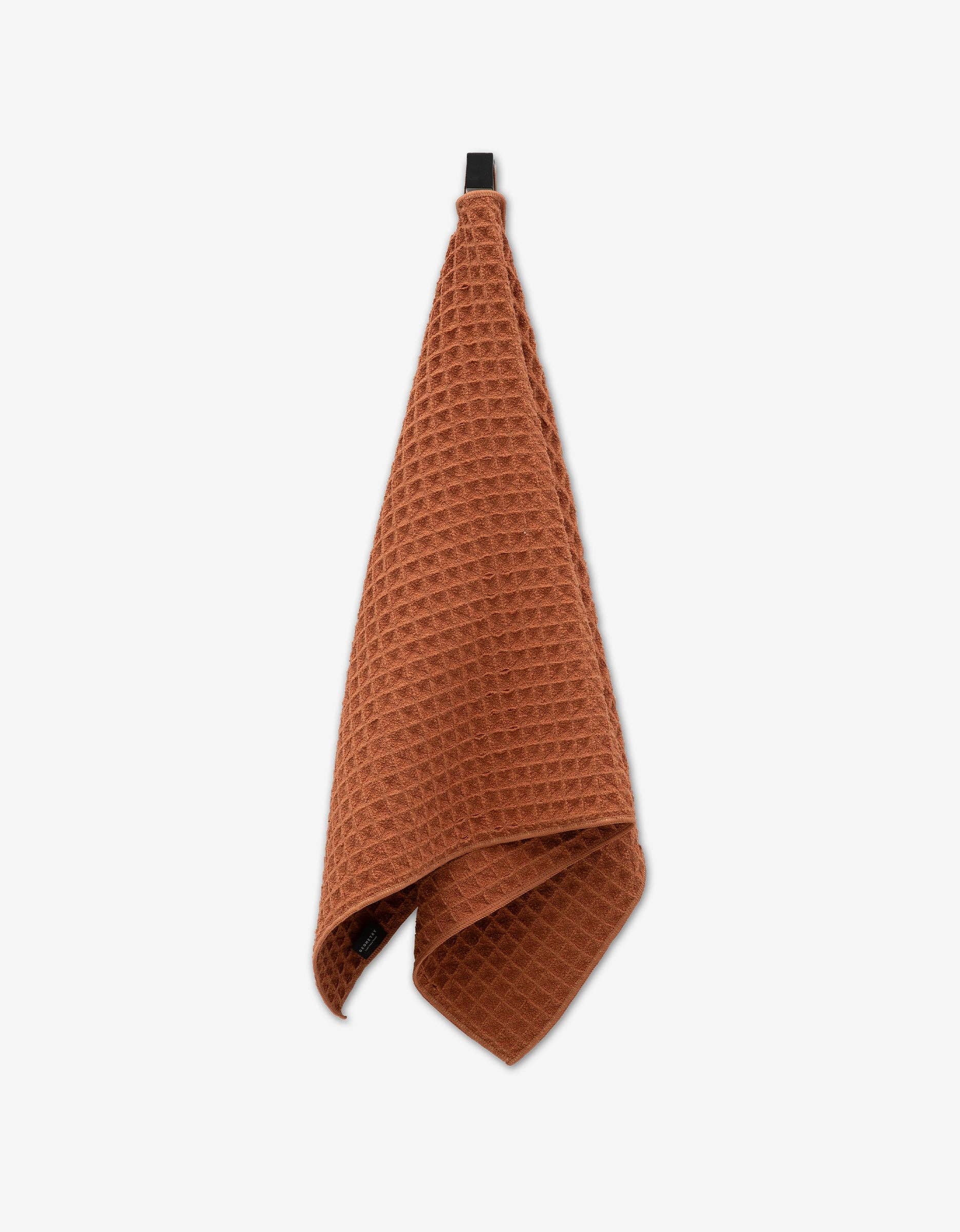 Clay Waffle Hand Towel, Feathered Farmhouse