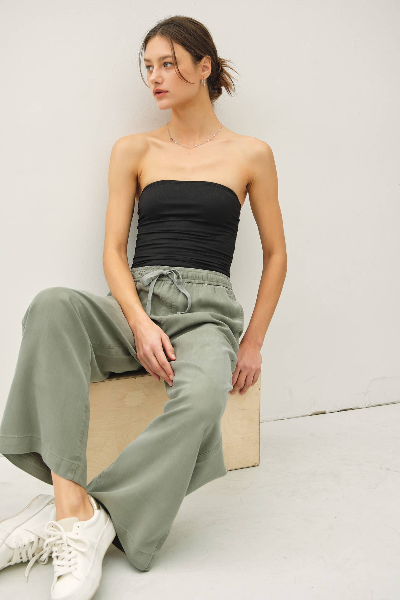 Tencel Wide Leg Pants, Feathered Farmhouse