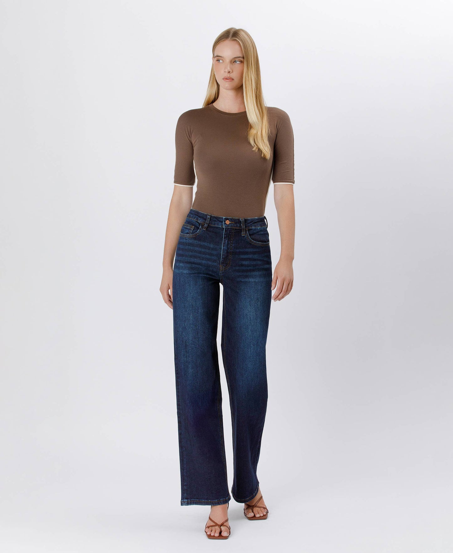 90's Vintage Super High Rise Dark Wash Loose Jeans, Feathered Farmhouse