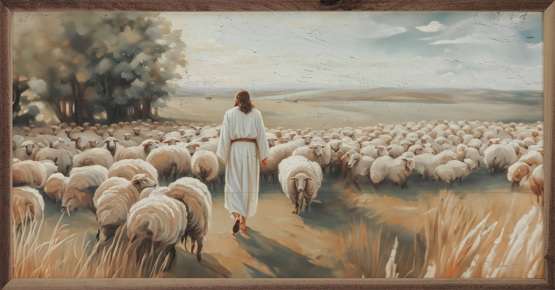 Jesus With His Flock Sign, The Feathered Farmhouse