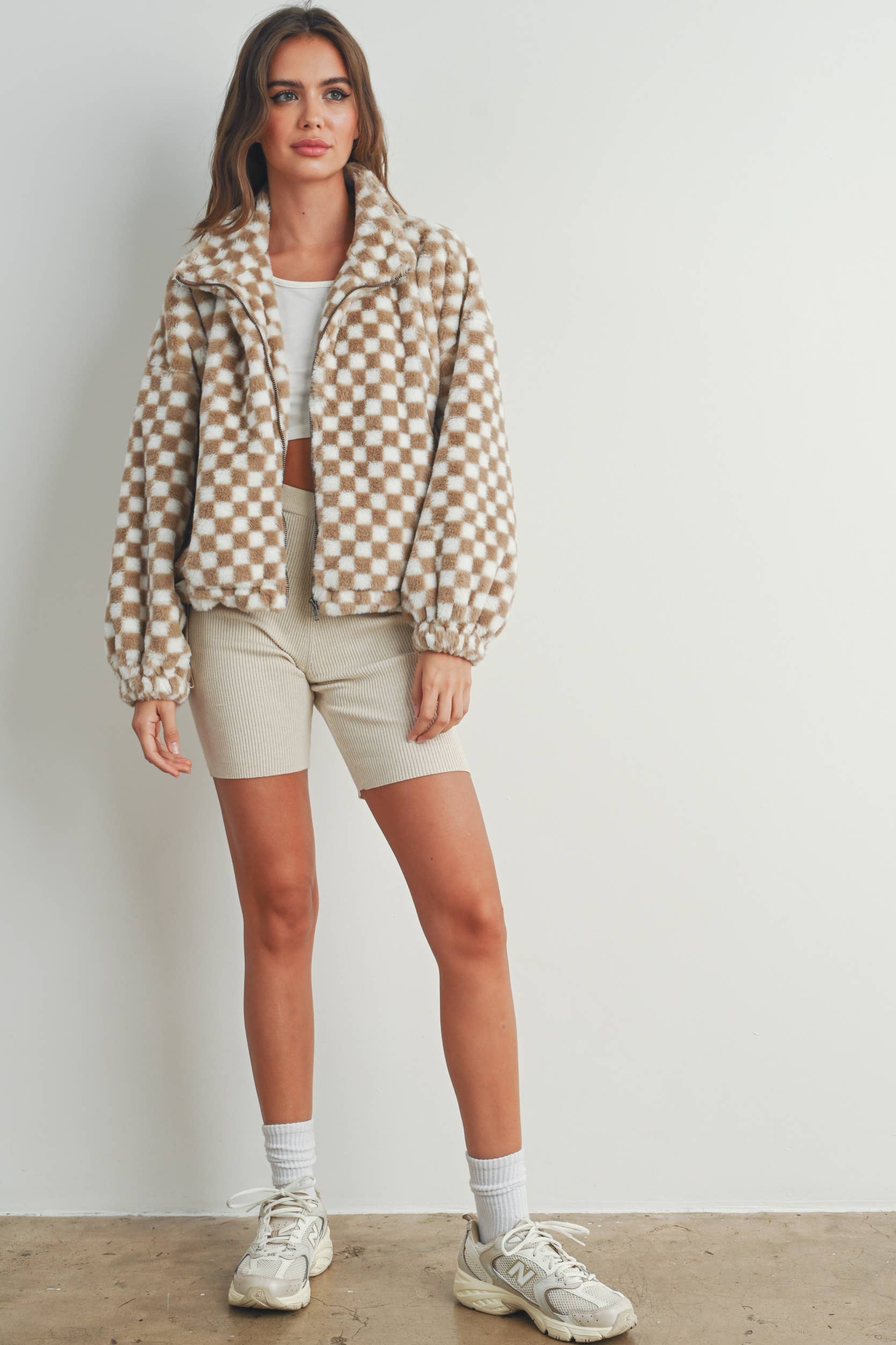 Checker Teddy Jacket, The Feathered Farmhouse