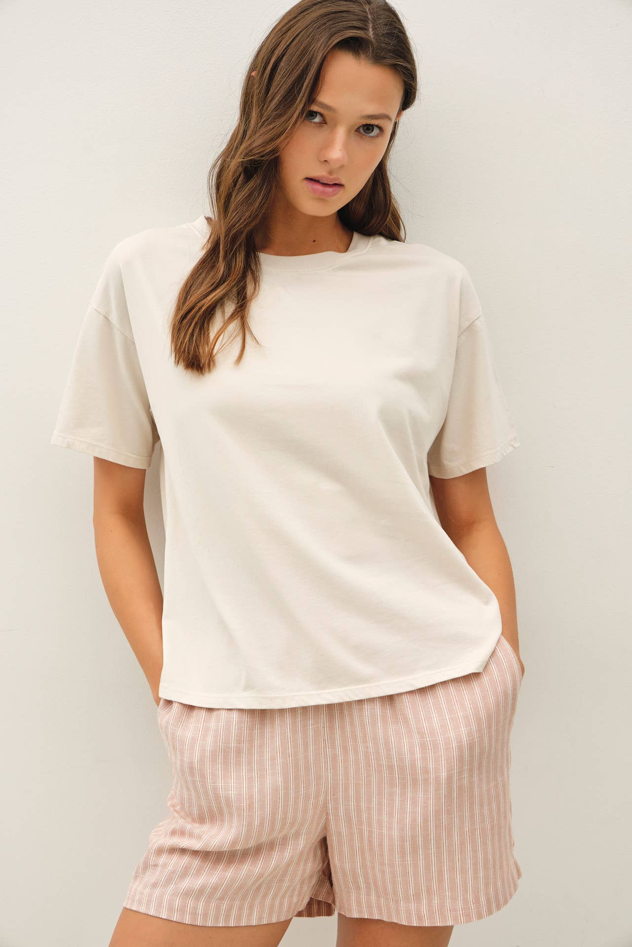 Cotton Jersey Boxy Crop T-Shirt, Feathered Farmhouse
