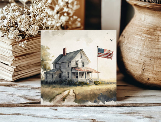 Farmhouse Flag Insert, Feathered Farmhouse