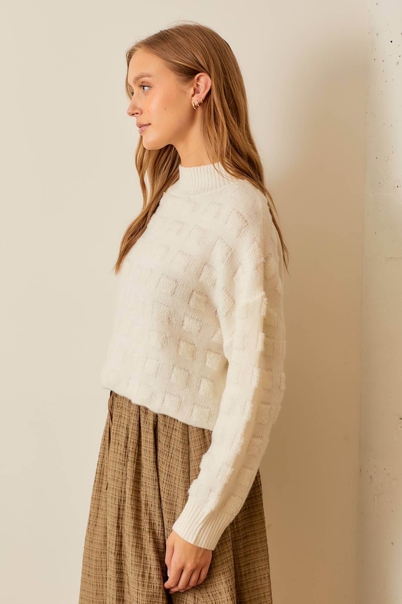 Mock Neck Knit Sweater