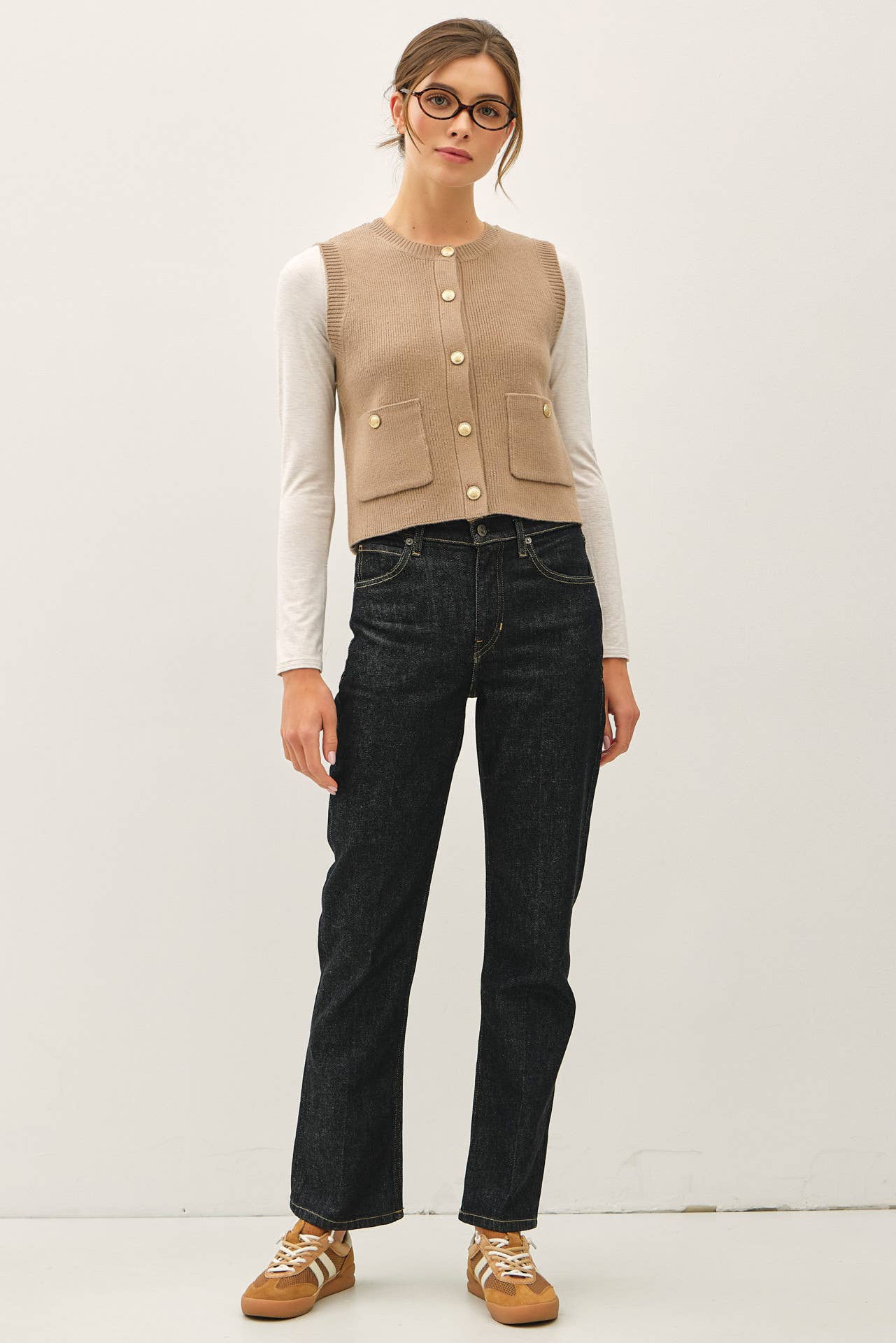 Crewneck Sweater Vest, Feathered Farmhouse