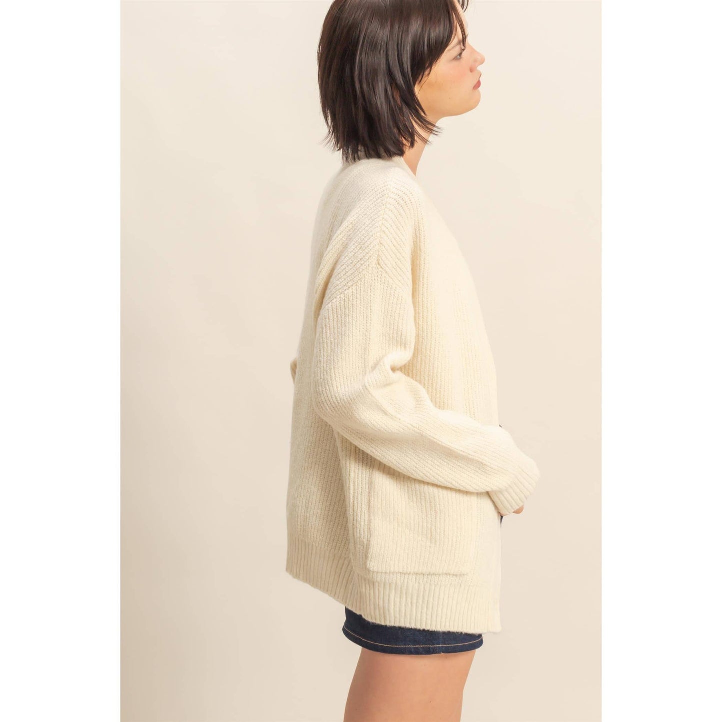 Cardigan Sweater with Front Pockets, Feathered Farmhouse