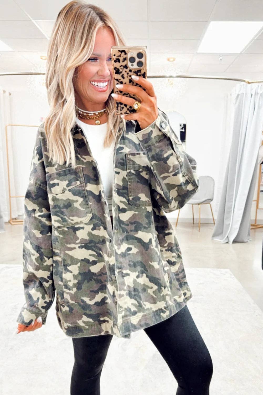 Green Camo Jacket, Feathered Farmhouse