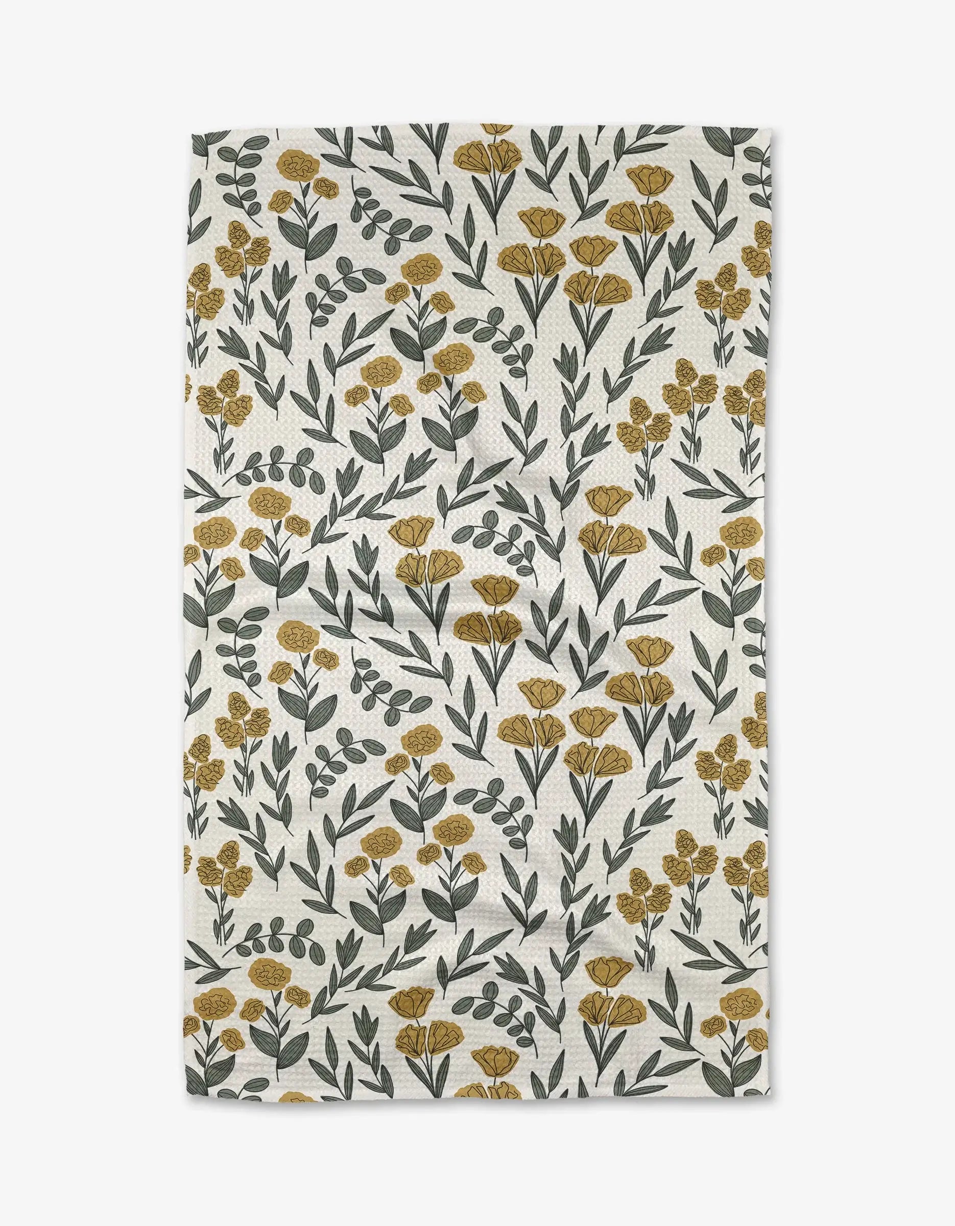 Charolette Yellow Tea Towel, Feathered Farmhouse