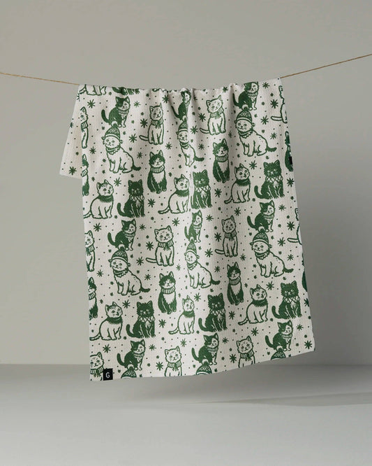 Cozy Kittens Luxe Kitchen Towel, Feathered Farmhouse
