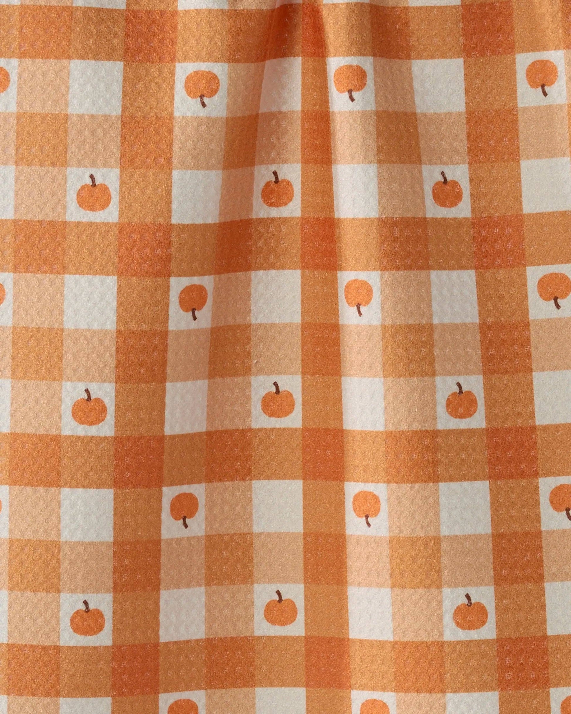 Pumpkin Check Bar Towel, Feathered Farmhouse
