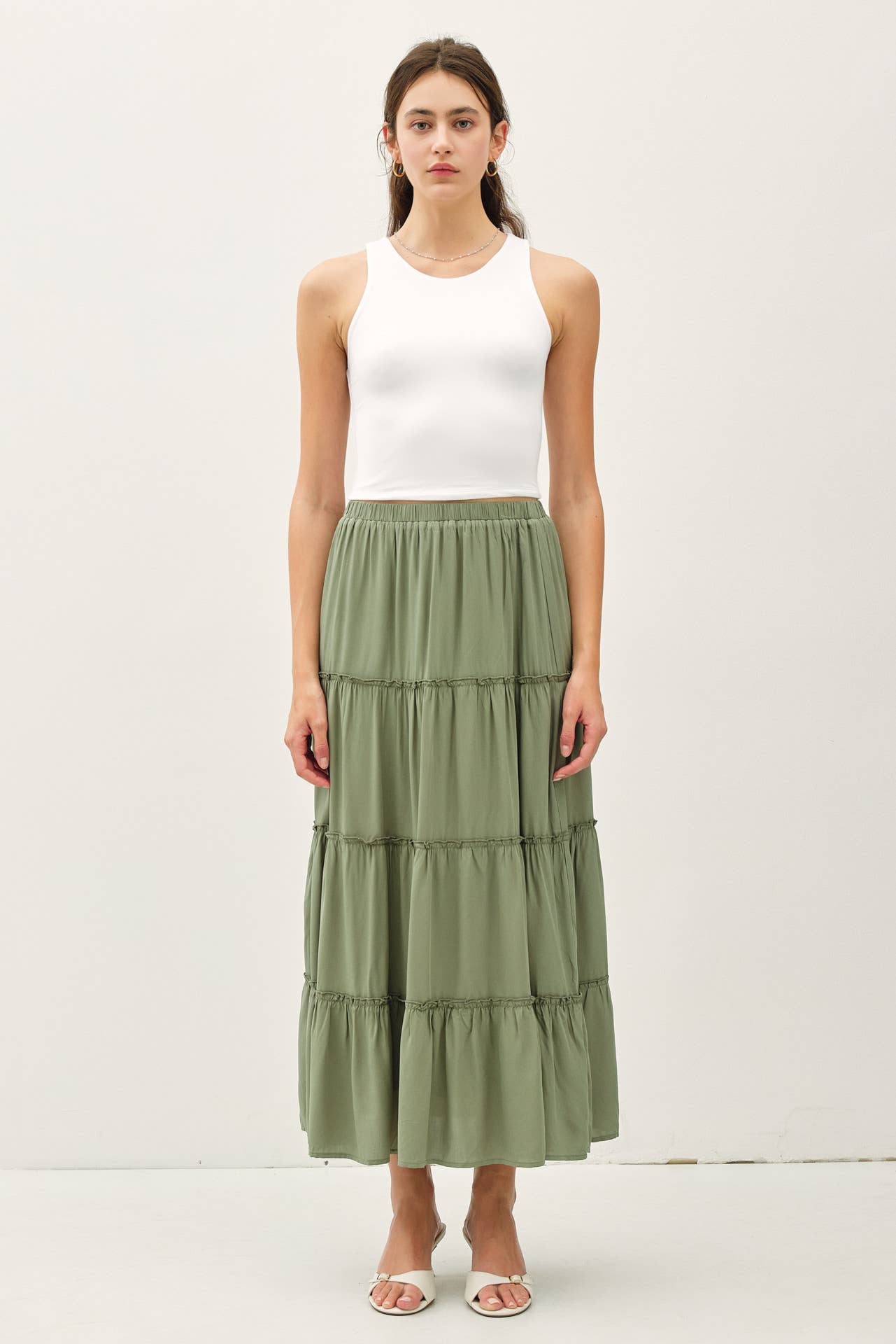 Off White High Neck Cropped Tank, Feathered Farmhouse