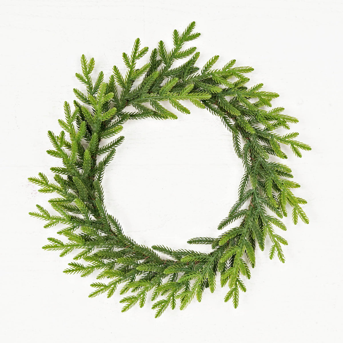 Evergreen Norfolk Pine Wreath, Feathered Farmhouse