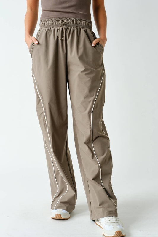Truffle Kailey Curved Classic Track Pants, Feathered Farmhouse