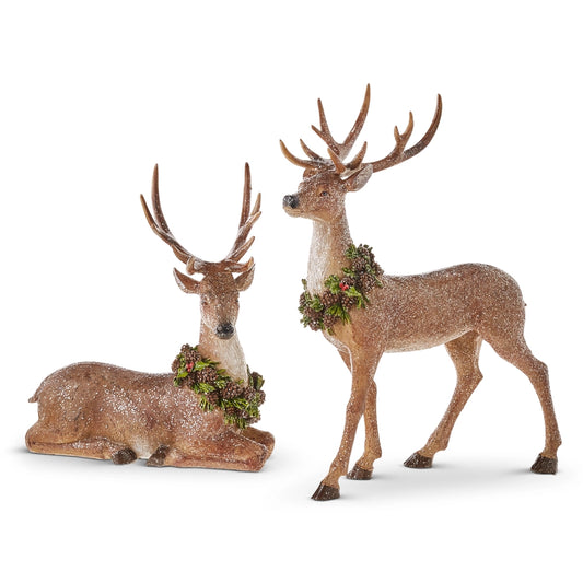 Glittered Deer with Wreath