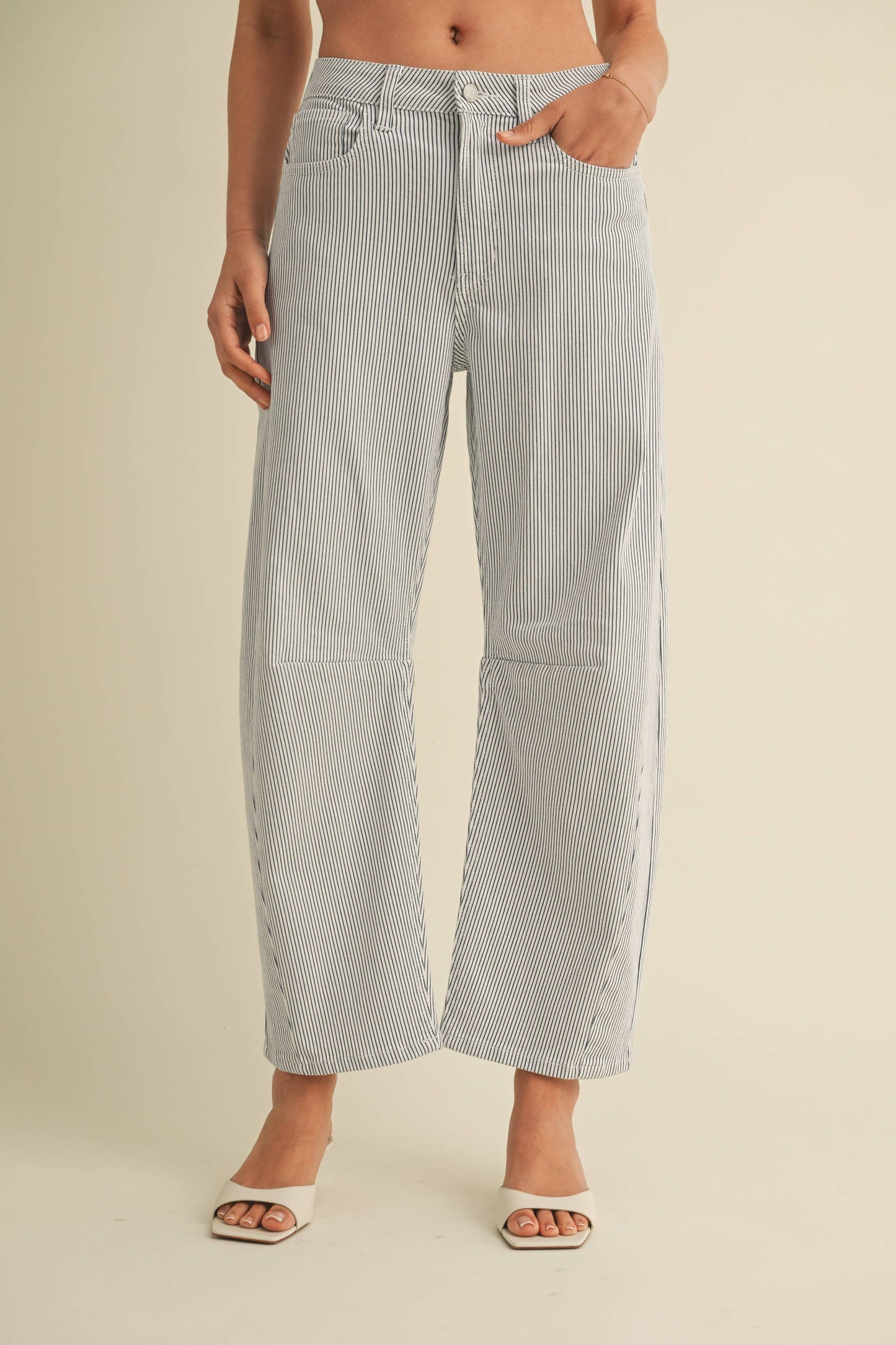Stripe Barrel Jean, Feathered Farmhouse