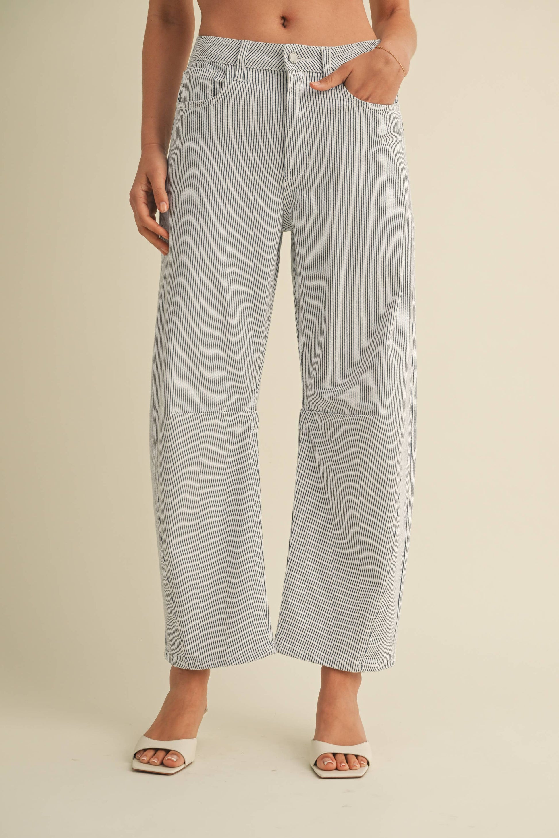 Stripe Barrel Jean, Feathered Farmhouse
