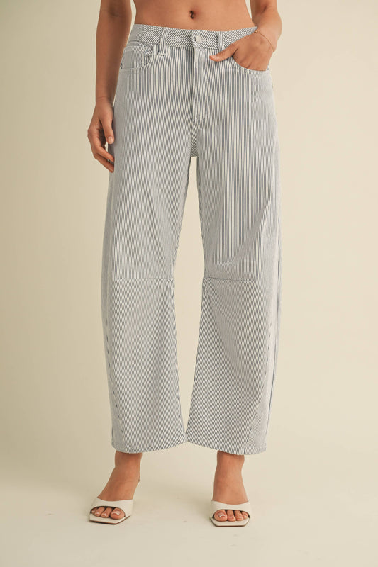Stripe Barrel Jean, Feathered Farmhouse