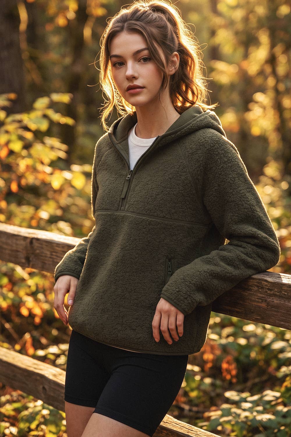 Soft Sherpa Hoodie Pullover, Feathered Farmhouse