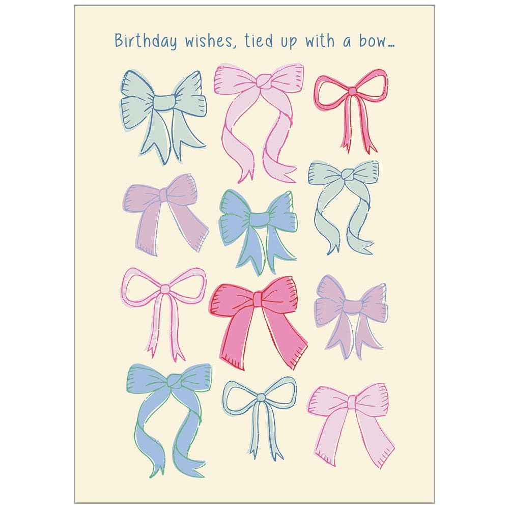 Bows in Rows Birthday Card, Feathered Farmhouse