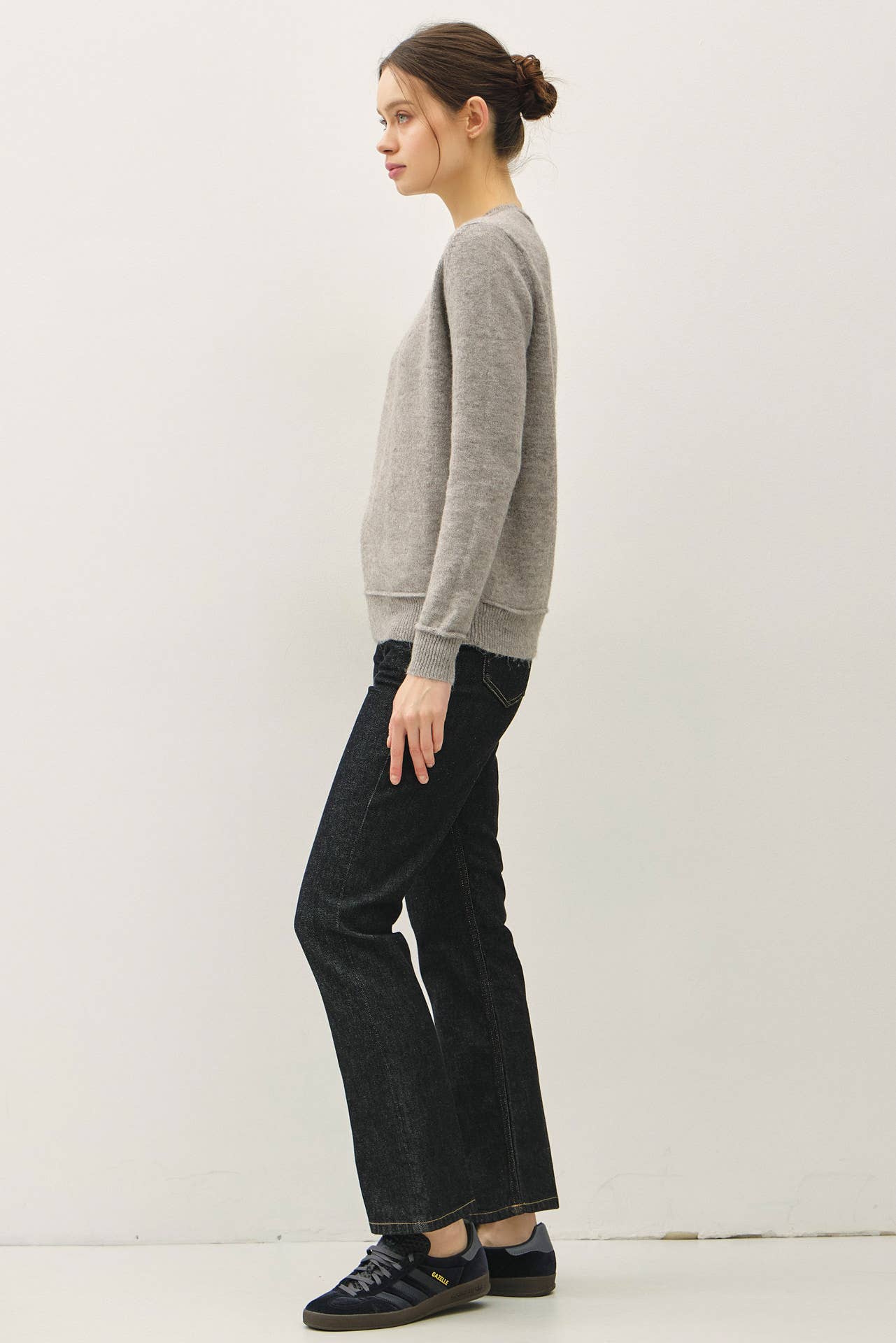 Heather Smoke Pullover Sweater, Feathered Farmhouse